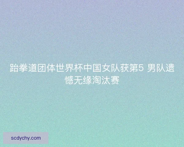 跆拳道团体世界杯中国女队获第5 男队遗憾无缘淘汰赛
